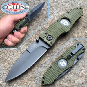 Hoffner - Olive Folding knife 3.5" Black  chiseled - messer
