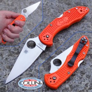 Spyderco - Delica 4 Flat Ground - Orange - C11FPOR - Messer